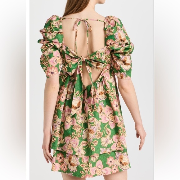 NWOT MISA Kate Dress Kelly Blossoms Cotton Puff Sleeve / Medium - Picture 2 of 13